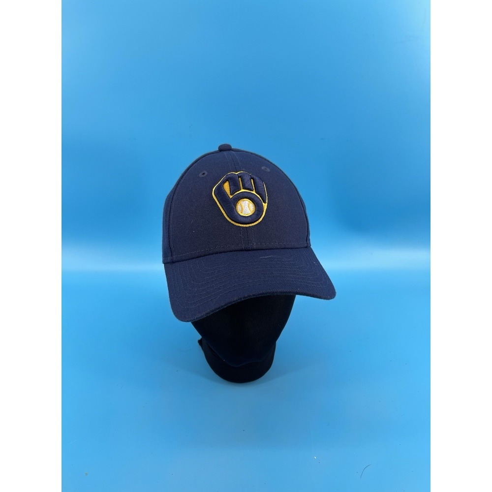 New Era Milwaukee Brewers Youth 9FORTY Navy Adjustable Baseball Cap
